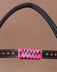 Bar H Equine Genuine Western American Leather Horse Premium Headstall & Breast Collar Set