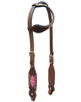 Bar H Equine Genuine Western American Leather Horse Premium Headstall & Breast Collar Set