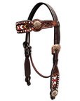 BAR H EQUINE Western Leather Horse Premium Headstall & Breast Collar Set