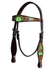 BAR H EQUINE Western Leather Horse Premium Headstall & Breast Collar Set