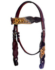 BAR H EQUINE Western Leather Horse Premium Headstall & Breast Collar Set