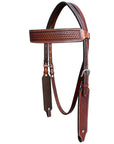 Bar H Equine Genuine Western American Leather Horse Premium Headstall & Breast Collar Set