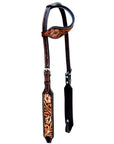 Bar H Equine Genuine Western American Leather Horse Premium Headstall & Breast Collar Set