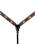 Bar H Equine Genuine Western American Leather Horse Premium Headstall & Breast Collar Set