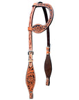 Bar H Equine Genuine Western American Leather Horse Premium Headstall & Breast Collar Set