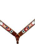 Bar H Equine Western Leather Horse Headstall & Breast Collar Brown