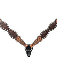Bar H Equine Genuine Western American Leather Horse Premium Headstall & Breast Collar Set