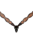 Bar H Equine Genuine Western American Leather Horse Premium Headstall & Breast Collar Set