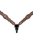 Bar H Equine Genuine Western American Leather Horse Premium Headstall & Breast Collar Set