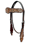 Bar H Equine Genuine Western American Leather Horse Premium Headstall & Breast Collar Set