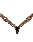 Bar H Equine Genuine Western American Leather Horse Premium Headstall & Breast Collar Set