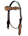 Bar H Equine Genuine Western American Leather Horse Premium Headstall & Breast Collar Set