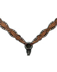 Bar H Equine Genuine Western American Leather Horse Premium Headstall & Breast Collar Set