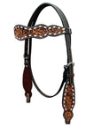 Bar H Equine Genuine Western American Leather Horse Premium Headstall & Breast Collar Set