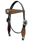 Bar H Equine Genuine Western American Leather Horse Premium Headstall & Breast Collar Set
