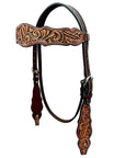 Bar H Equine Genuine Western American Leather Horse Premium Headstall & Breast Collar Set