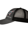 Rope Smart Western Style Mesh Flat Retro Trucker Fit Snapback Red Patch Cap