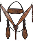 COMFYTACK Western Horse Barrel Racing American Leather Saddle Floral Carved & Tack Set Dark Brown