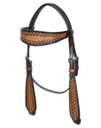 COMFYTACK Western Horse Headstall Breast Collar Set American Leather Tan