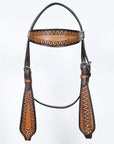 COMFYTACK Western Horse Headstall Breast Collar Set American Leather Tan
