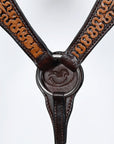 COMFYTACK Western Horse Headstall Breast Collar Set American Leather Tan