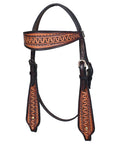 COMFYTACK Western Horse Headstall Breast Collar Set American Leather Tan