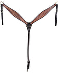 COMFYTACK Western Horse Headstall Breast Collar Set American Leather Tan