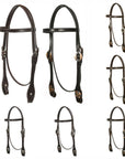Hilason Western Horse Genuine Leather Headstall Bridle Engraved GS Concho Brown