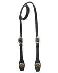 Hilason Horse Genuine Leather One Ear Headstall Bridle GS Concho Black