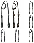 Hilason Horse Genuine Leather One Ear Headstall Bridle GS Concho Black