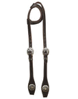 Hilason Western Horse Genuine Leather One Ear Headstall Bridle Engraved GS Concho Brown