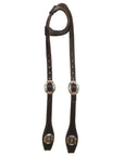 Hilason Western Horse Genuine Leather One Ear Headstall Bridle Engraved GS Concho Brown