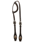 Hilason Western Horse Genuine Leather One Ear Headstall Bridle Engraved GS Concho Brown