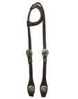 Hilason Western Horse Genuine Leather One Ear Headstall Bridle Engraved GS Concho Brown