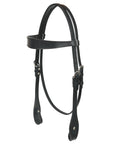 Hilason Western Horse Genuine Leather Headstall Bridle Engraved GS Concho Black