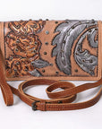 American Darling Organiser Hand Tooled Genuine Leather Women Bag Western Handbag Purse
