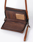 American Darling Organiser Hand Tooled Genuine Leather Women Bag Western Handbag Purse