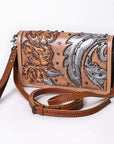 American Darling Organiser Hand Tooled Genuine Leather Women Bag Western Handbag Purse