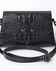 American Darling Crossbody Crocodile Embossed Genuine Leather Women Bag Western Handbag Purse