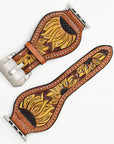 American Darling floral Hand Tooled Men Women Genuine Leather I watch Strap