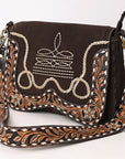 American Darling Hand Tooled Genuine Leather Crossbody Bag