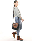 American Darling Hand Curved Genuine Leather Crossbody Bag