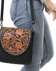 American Darling Hand Curved Genuine Leather Crossbody Bag