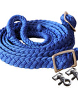 1" X 8Ft Hilason Braided Poly Barrel Horse Racing Reins Flat Grip Knots W/ Snaps