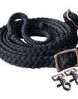 1" X 8Ft Hilason Braided Poly Barrel Horse Racing Reins Flat Grip Knots W/ Snaps