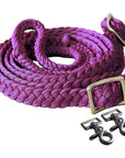 1" X 8Ft Hilason Braided Poly Barrel Horse Racing Reins Flat Grip Knots W/ Snaps