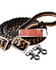 1" X 8Ft Hilason Braided Poly Barrel Horse Racing Reins Flat Grip Knots W/ Snaps