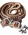 1" X 8Ft Hilason Braided Poly Barrel Horse Racing Reins Flat Grip Knots W/ Snaps