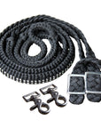 1" X 8Ft Hilason Braided Poly Horse Barrel Reins Flat Grip Knots Crystal W/ Snaps