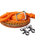 1" X 8Ft Hilason Braided Poly Horse Barrel Reins Flat Grip Knots Crystal W/ Snaps